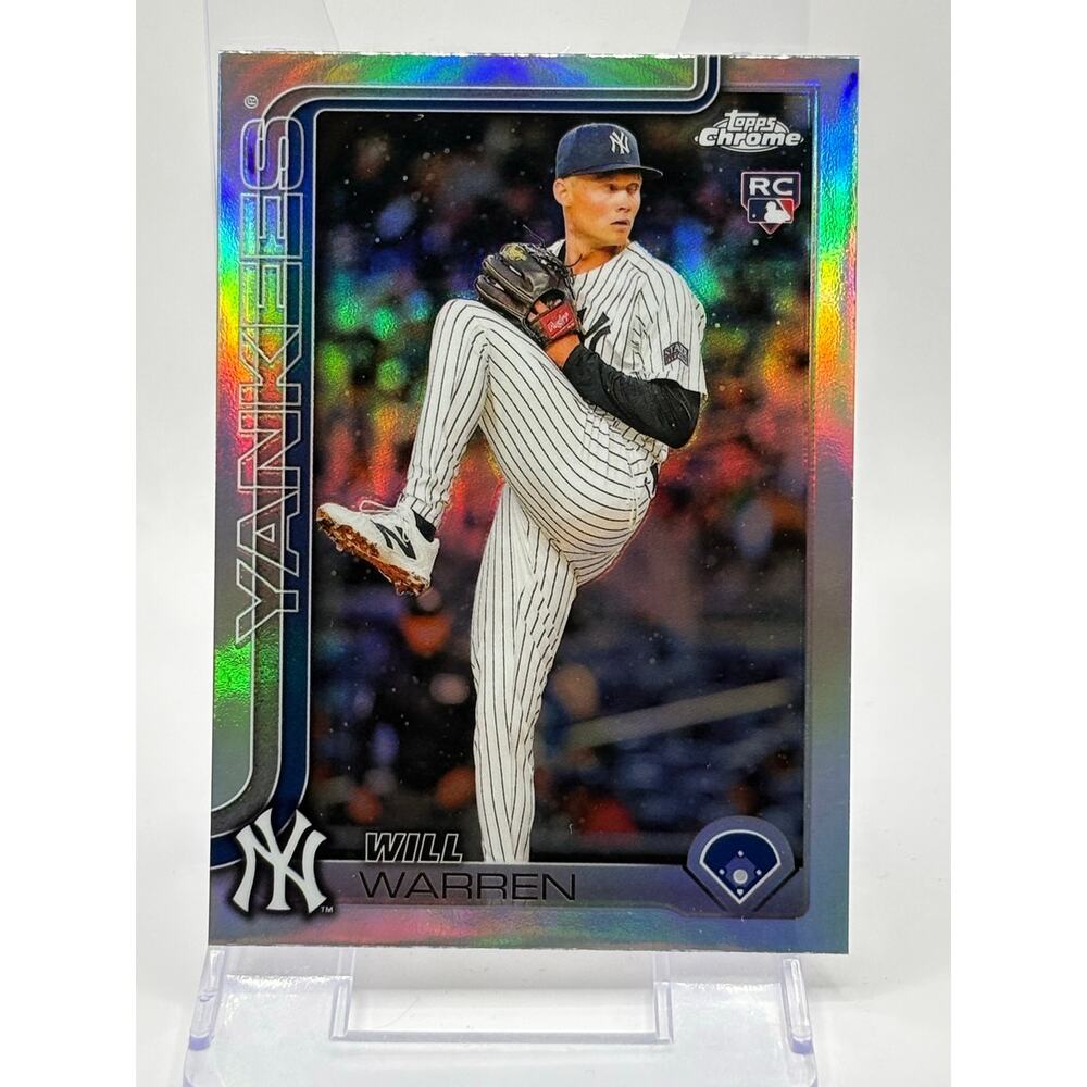 2025 Topps Chrome Baseball Will Warren Rookie Refractor New York Yankees RC